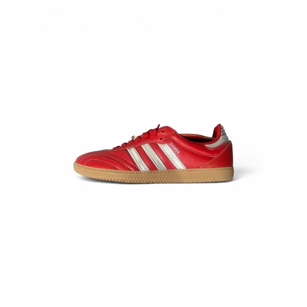 adidas Samba LT Sneakers‎ Women 7 Red Silver Gum Fold Over Tongue JS3938 - Picture 2 of 10